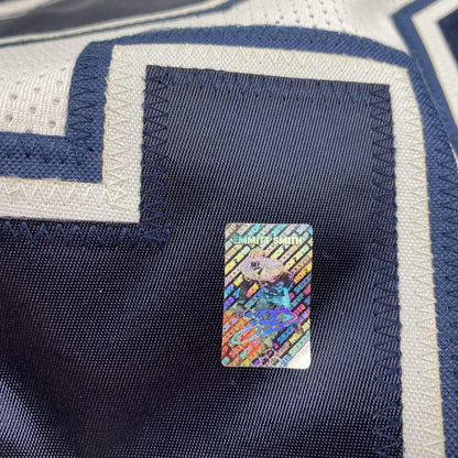 Autographed/Signed Emmitt Smith Dallas White Football Jersey GTSM COA Hologram Only