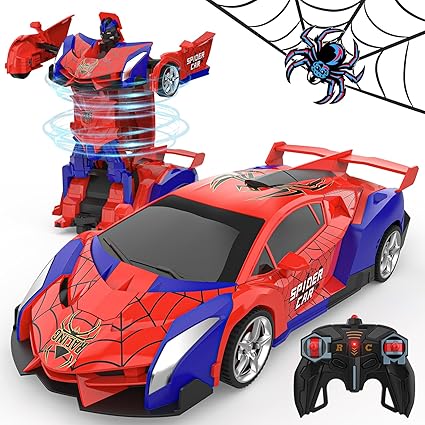 BLUEJAY Transform Rc Cars for Boys 4-7 8-12, 2.4Ghz Remote Control Car 1:18 Scale Transforming Robot, One-Button Deformation 360å¡ Rotation Car Toy Gifts for Boys 3-5