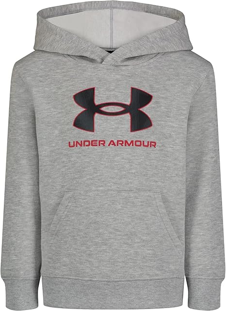 Under Armour Boys' Hoodie, Fleece Pullover, Logo & Printed Designs, Mod Gray