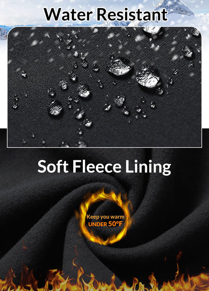 BALEAF Women's Fleece Lined Pants Winter Thermal Warm Yoga Pants Flare Leggings Waterproof Warm Bell Bottom Leggings with Pockets 29'' Black L