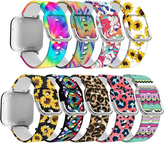 20MM Small Size Silicone Bands for Gabb Watch, for SyncUP Kids Watch, for Gizmo Watch Band for kids, Cute Colorful Pattern Strap Compatible with Gizmo Watch 3 2 1/Syncup Kids Watch/Gabb 3 2 1 Boys Girls
