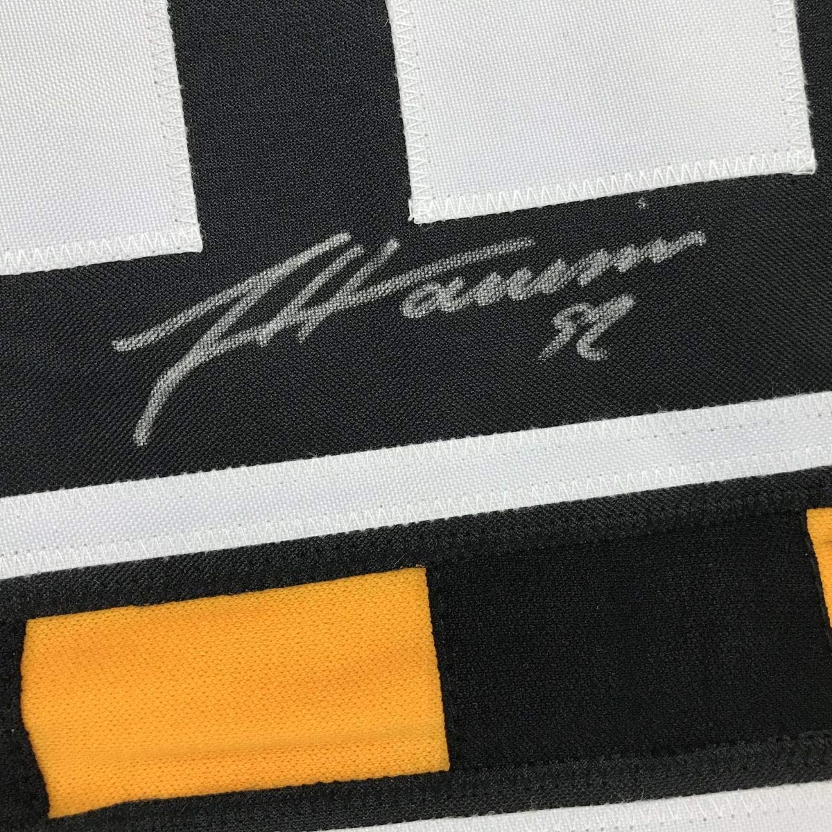 Autographed/Signed James Harrison Pittsburgh Bumble Bee Football Jersey JSA COA