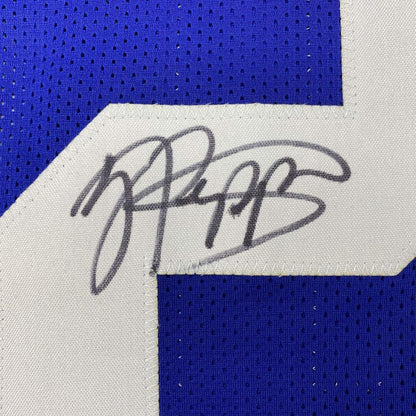 Autographed/Signed Jabrill Peppers New York Blue Football Jersey JSA COA