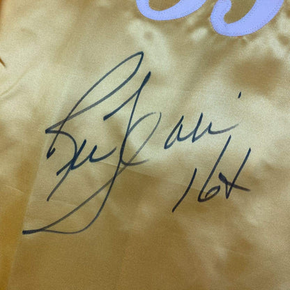 Autographed/Signed Ric Flair Nature Boy Yellow WWE Replica Wrestling Robe JSA COA Auto