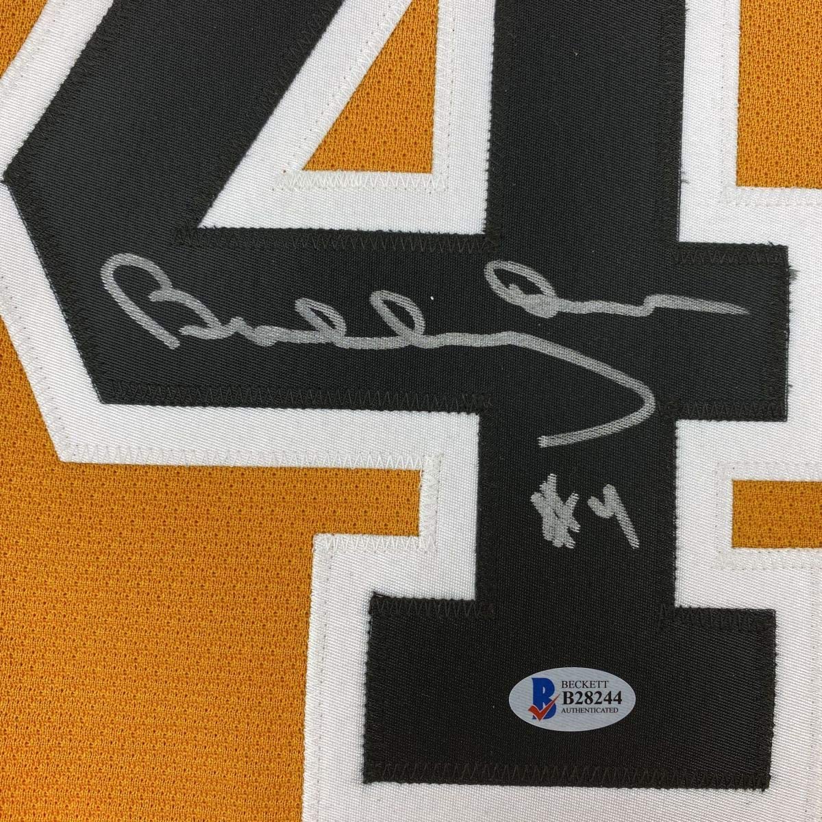 Autographed/Signed Bobby Orr Boston Yellow Hockey Jersey Beckett BAS & GNR COA