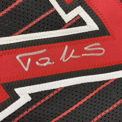 Autographed/Signed Toni Kukoc Chicago Black Pinstripe Stat Basketball Jersey Beckett BAS COA