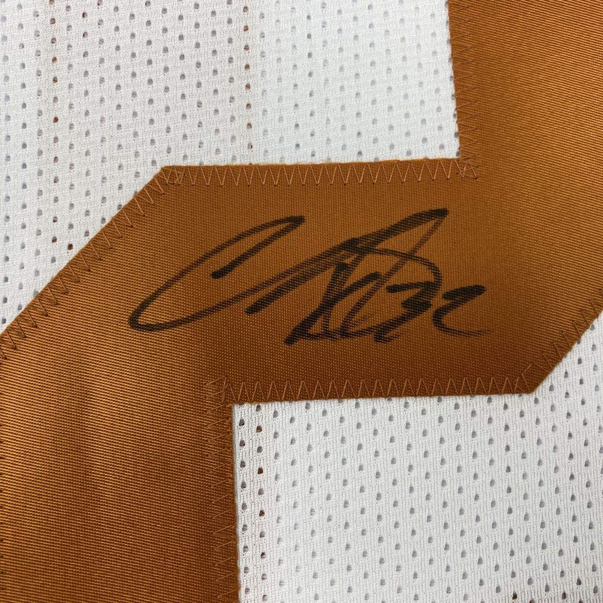 Autographed/Signed Cedric Benson Texas White College Football Jersey JSA COA