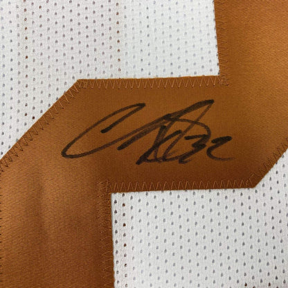 Autographed/Signed Cedric Benson Texas White College Football Jersey JSA COA