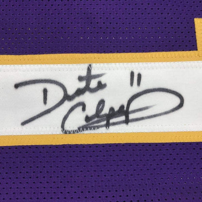 Framed Autographed/Signed Daunte Culpepper 35x39 Minnesota Purple Football Jersey Schwartz Sports COA Holo Only