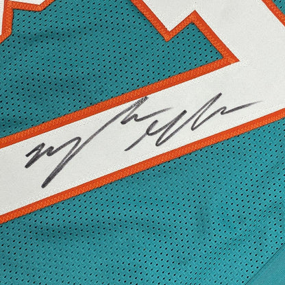 Autographed/Signed Myles Gaskin Miami Teal Football Jersey JSA COA