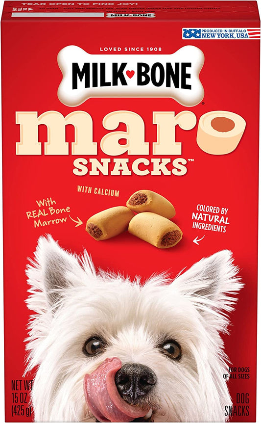 Milk-Bone MaroSnacks Dog Treats, Beef, 15 Ounce (Pack of 6)