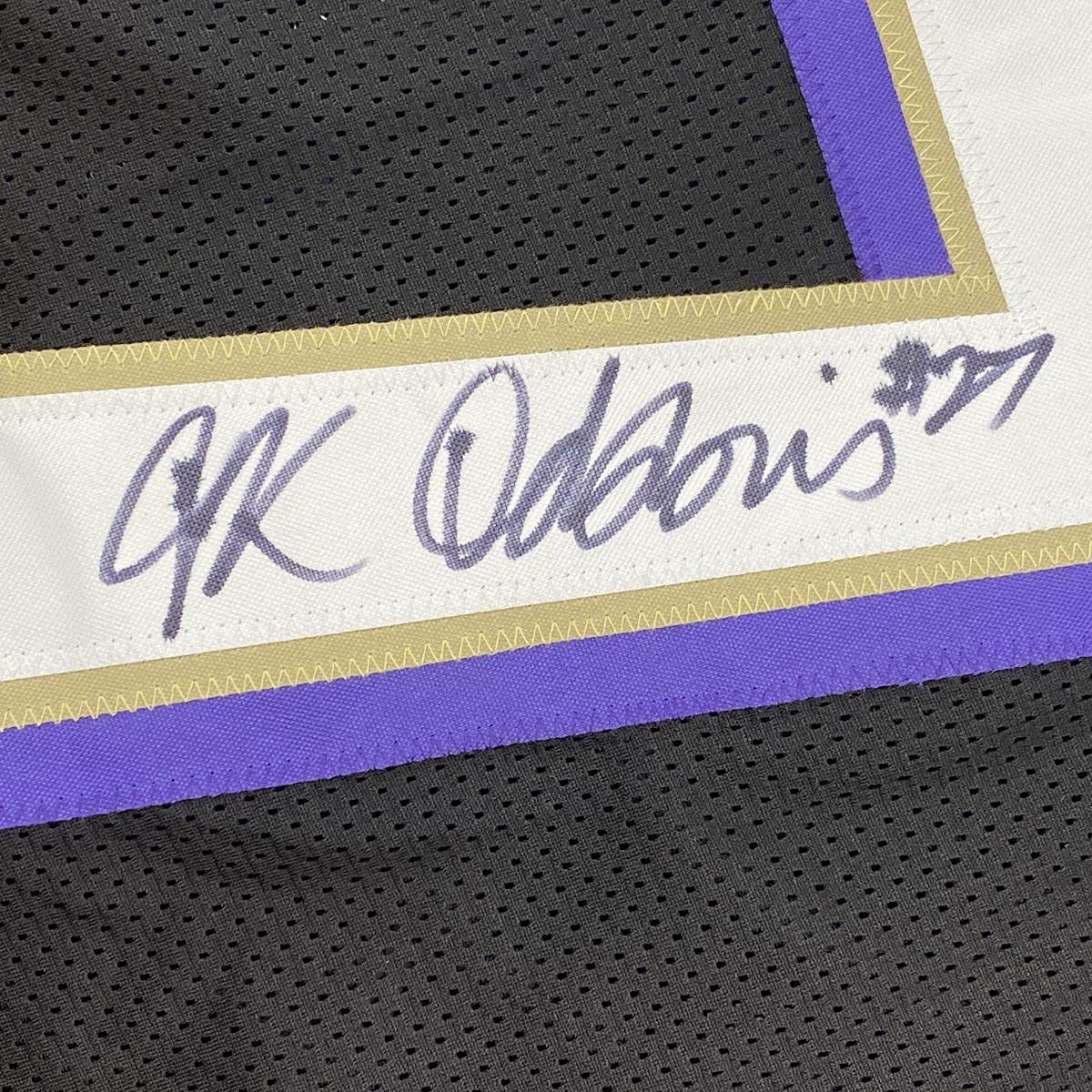 Autographed/Signed JK J.K. Dobbins Baltimore Black Football Jersey JSA COA