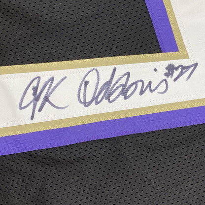 Autographed/Signed JK J.K. Dobbins Baltimore Black Football Jersey JSA COA