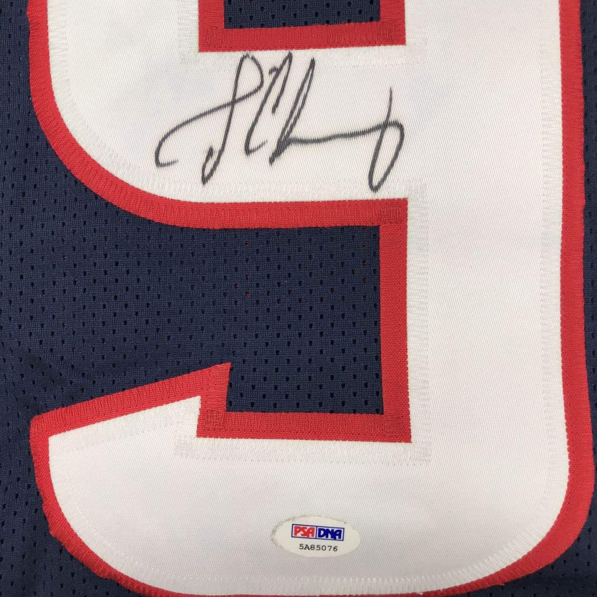 Autographed/Signed Jadaveon Clowney Houston Blue Football Jersey PSA/DNA COA Holo Only