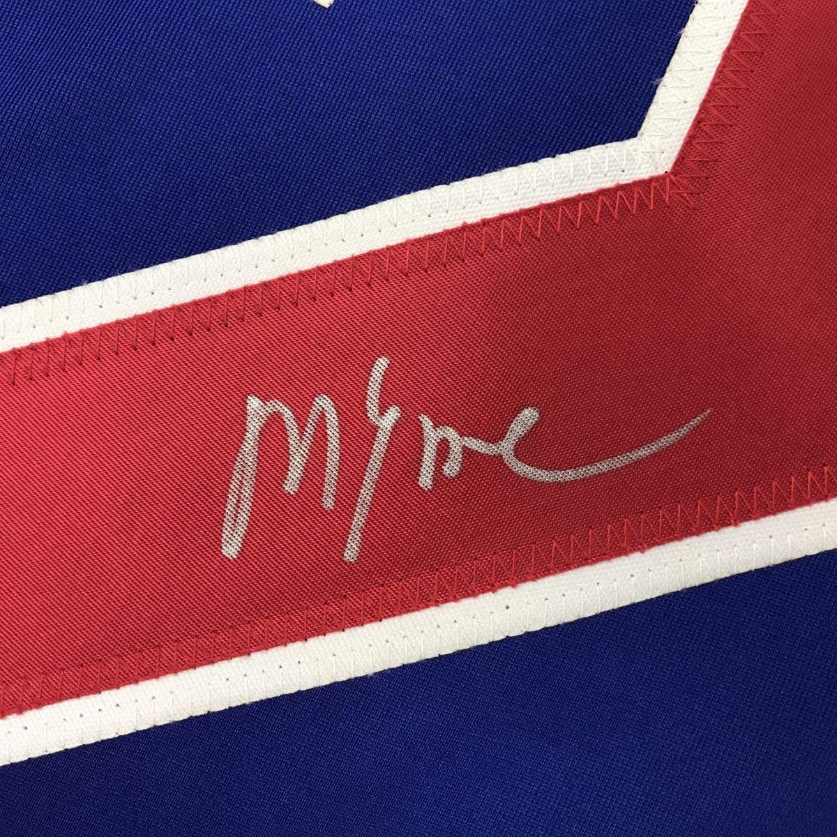Autographed/Signed Mike Eruzione Blue Team USA Miracle On Ice 1980 Hockey Jersey JSA COA
