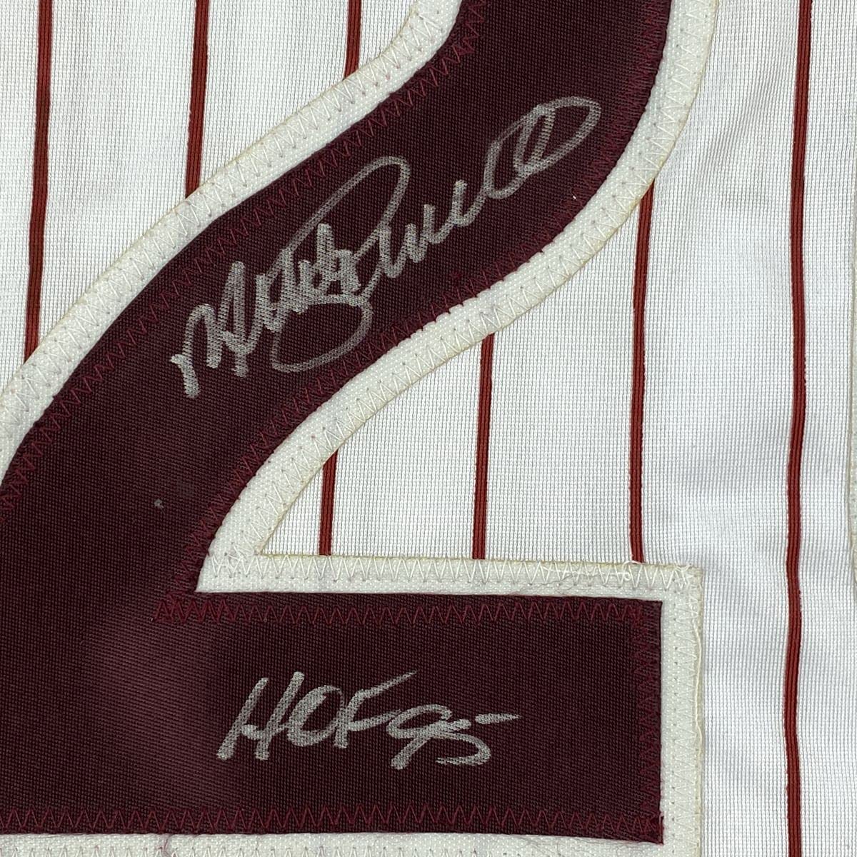 Autographed/Signed Mike Schmidt HOF 95 Philadelphia Pinstripe Baseball Jersey JSA COA