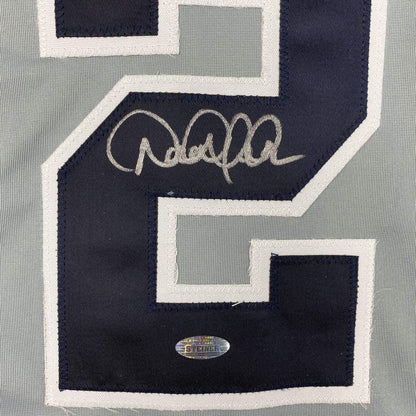 Autographed/Signed Derek Jeter New York Grey Baseball Jersey Steiner Sports COA Hologram Only