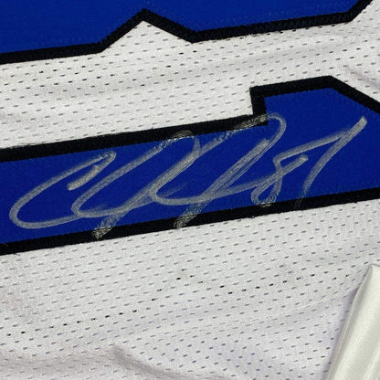 Autographed/Signed Calvin Johnson Detroit White Football Jersey JSA COA #2