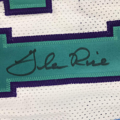 Autographed/Signed Glen Rice Charlotte White Basketball Jersey PSA/DNA COA