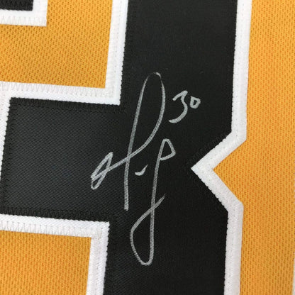 Autographed/Signed Matt Murray Pittsburgh Yellow Hockey Jersey Fanatics COA