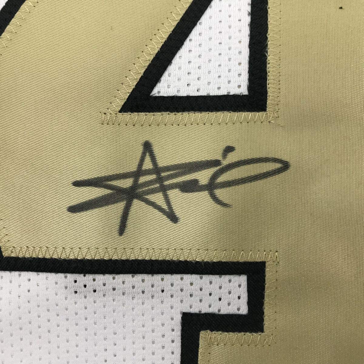 Autographed/Signed Alvin Kamara New Orleans Color Rush Football Jersey Beckett BAS COA