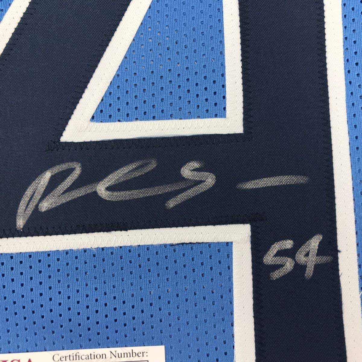 Autographed/Signed Rashaan Evans Tennessee Light Blue Football Jersey JSA COA