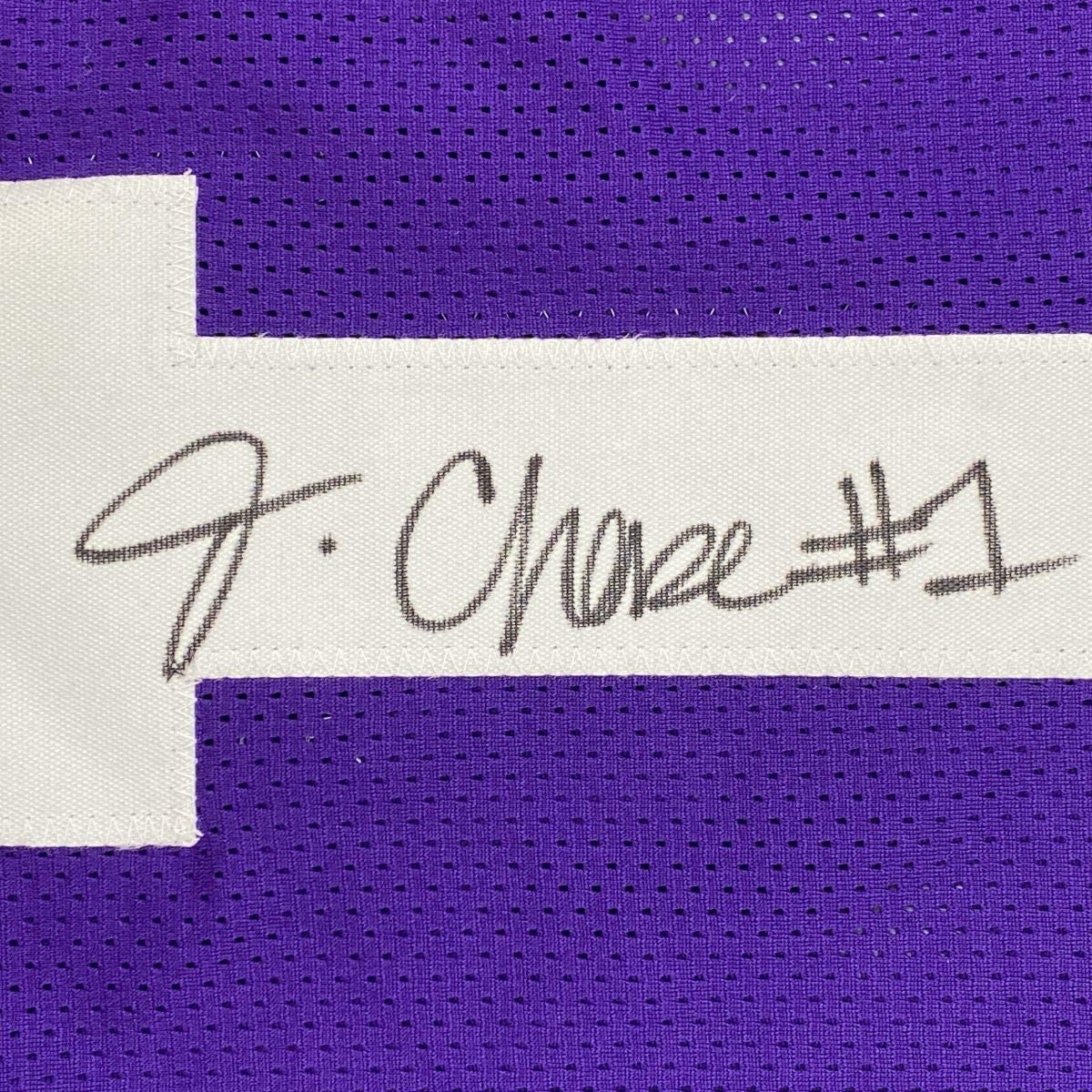 Autographed/Signed Ja'Marr Chase LSU Purple College Football Jersey Beckett BAS COA