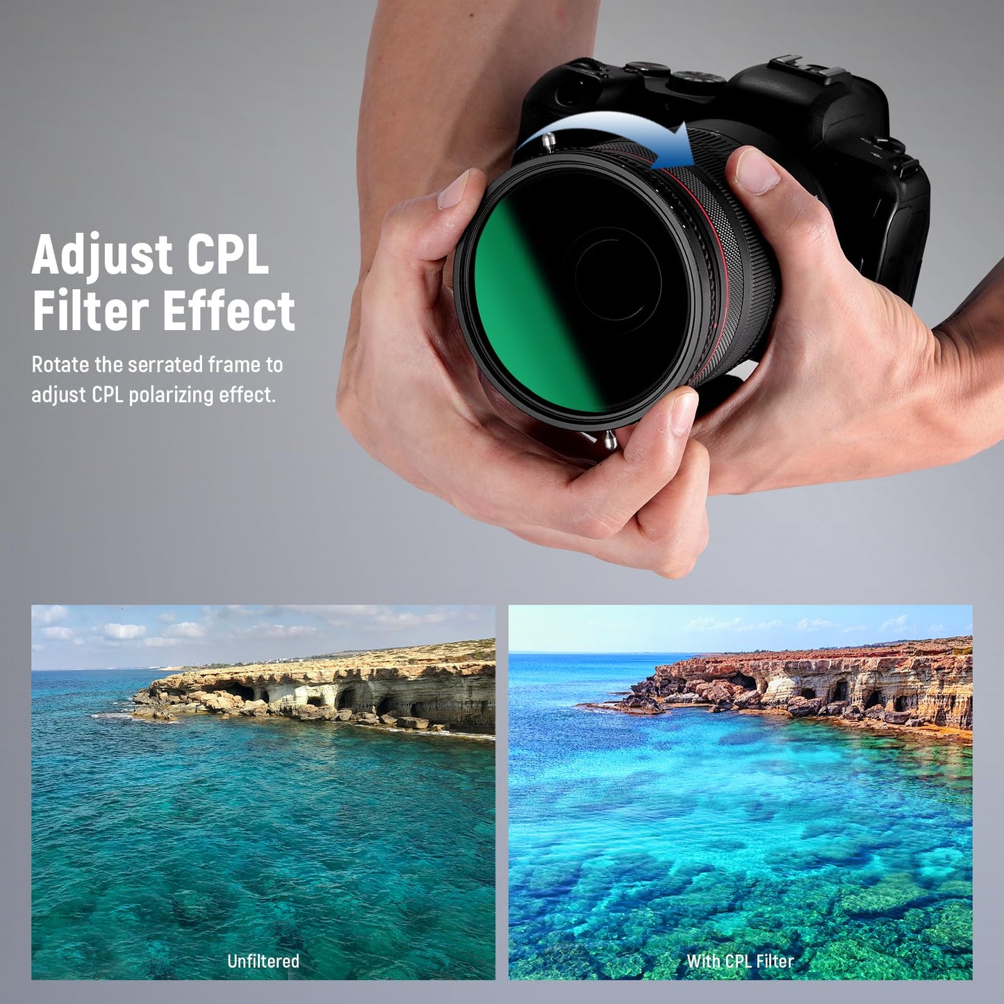 NEEWER 2 in 1 58mm Variable ND Filter ND2-ND32&CPL Circular Polarizer Filter
