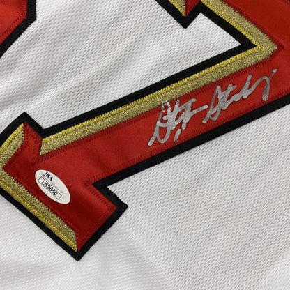 Autographed/Signed Stephen Strasburg Washington White Baseball Jersey JSA COA Holo Only