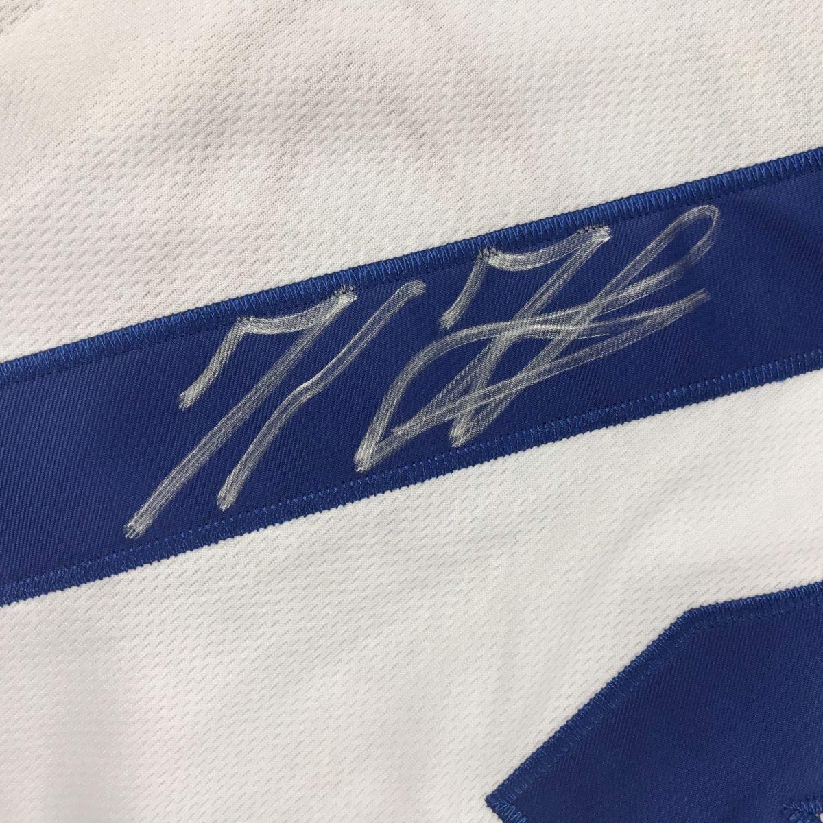 Autographed/Signed Kenley Jansen Los Angeles LA White Baseball Jersey PSA/DNA COA