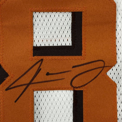 Autographed/Signed Odell Beckham Jr. & Jarvis Landry Cleveland White Football Jersey JSA COA
