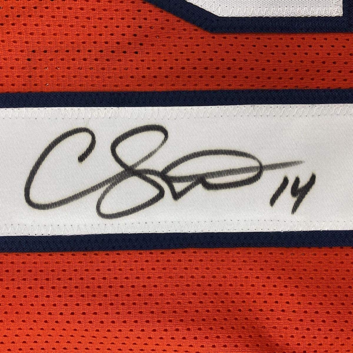 Framed Autographed/Signed Courtland Sutton 35x39 Denver Orange Football Jersey PSA/DNA COA