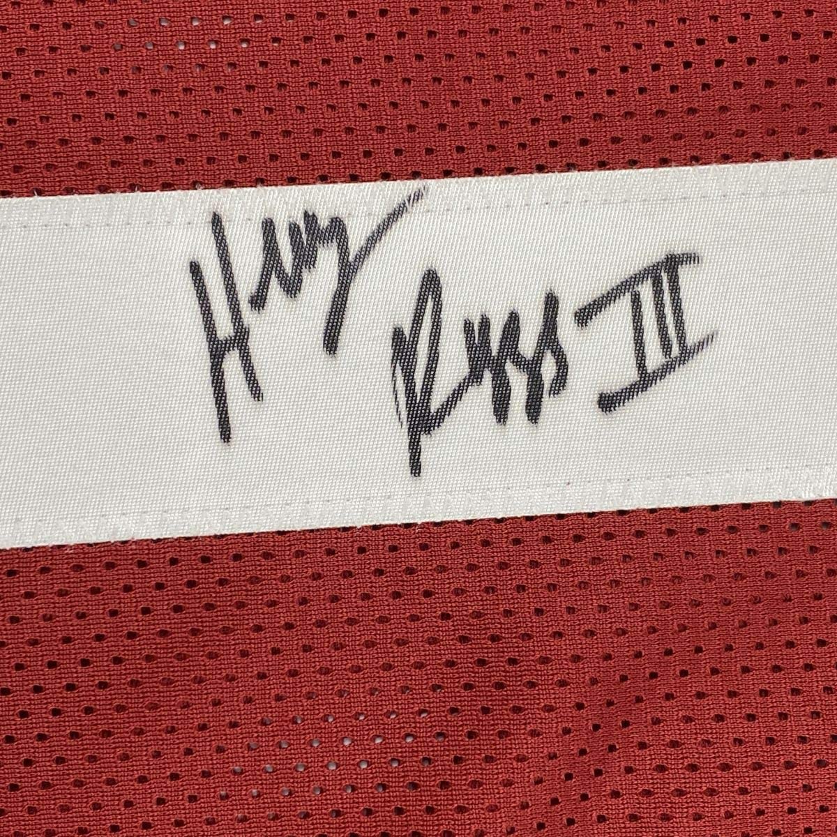 Autographed/Signed Henry Ruggs III Alabama Red College Football Jersey Beckett BAS COA