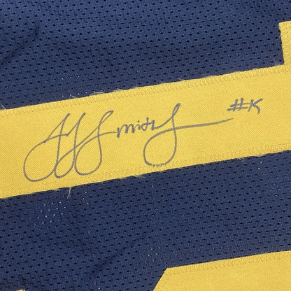 Autographed/Signed JuJu Smith-Schuster Pittsburgh Color Rush Football Jersey Beckett BAS COA