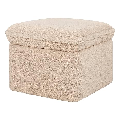 Babyletto Cali Storage Ottoman in Chai Shearling, Greenguard Gold Certified