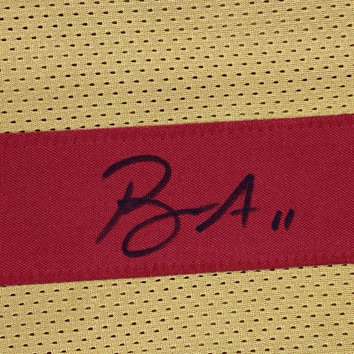 Autographed/Signed Brandon Aiyuk San Francisco Gold Football Jersey Beckett BAS COA