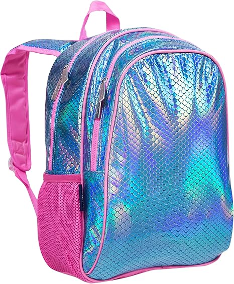 Wildkin 15 Inch Kids Backpack for Boys & Girls, 600-Denier Polyester Backpack for Kids, Features Padded Back & Adjustable Strap, Perfect Size for School & Travel Backpacks (Mermaid Scales)