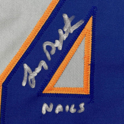 Autographed/Signed Lenny Dykstra Nails New York Grey Baseball Jersey Beckett COA