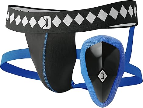 Diamond MMA Jock Strap + Athletic Cup for Men | 4-Strap No Shift Athletic Supporters for Men with Cup for MMA, Boxing, Muay Thai, Wrestling, Jiu Jitsu | High Impact Sports Jockstrap with Cup