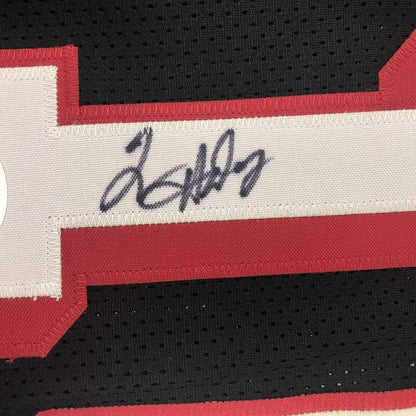 Framed Autographed/Signed Tim Hardaway 35x39 Miami Black Basketball Jersey JSA COA