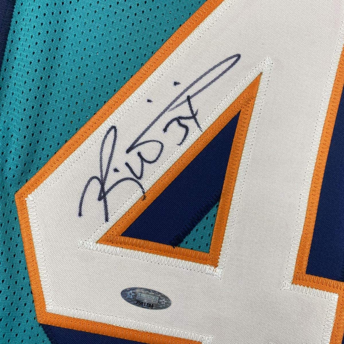 Autographed/Signed Ricky Williams Miami Teal Football Jersey Tristar COA Holo