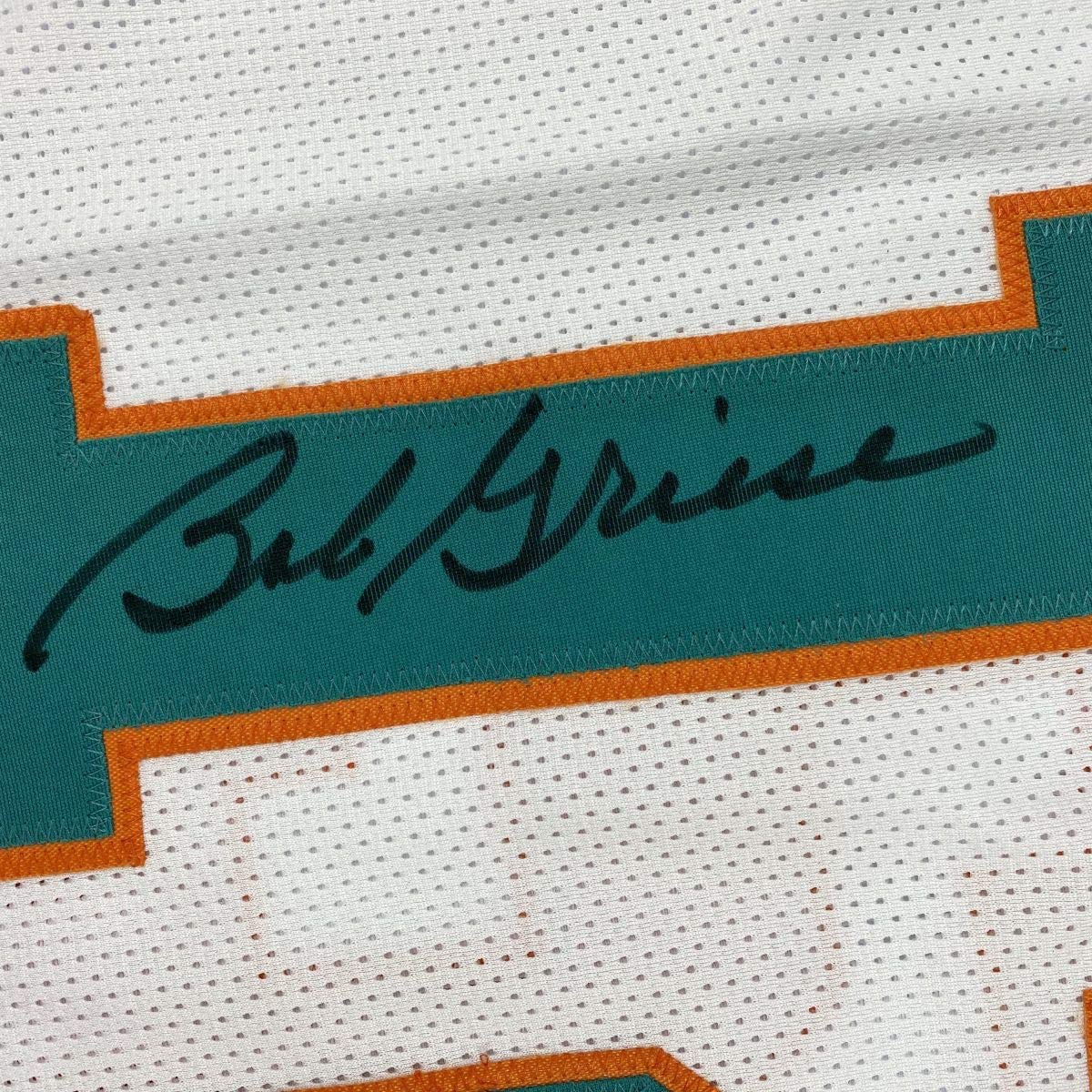 Autographed/Signed Bob Griese Miami White Football Jersey JSA COA