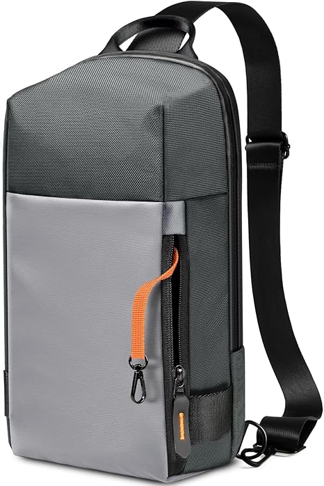 Sling Bag for Men, Crossbody Bag Sling Shoulder Backpack Waterproof Lightweight Daypack Chest Bag for Work Travel, Perfect for Commute Daily Carry - Gray