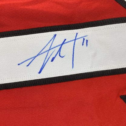 Framed Autographed/Signed Jordan Staal 35x39 Carolina Red Hockey Jersey Beckett BAS COA