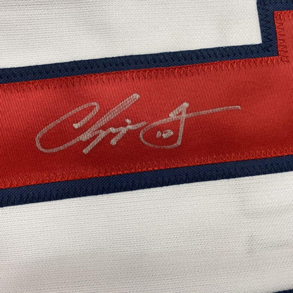 Autographed/Signed Chipper Jones Atlanta White Baseball Jersey JSA COA