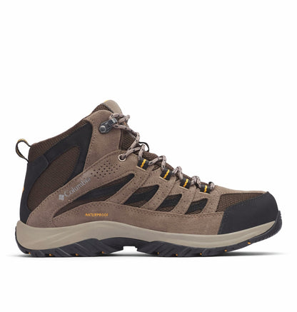 Columbia Men's Crestwood Mid Waterproof, Cordovan/Squash, 10.5