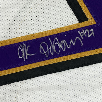 Autographed/Signed JK J.K. Dobbins Baltimore White Football Jersey JSA COA