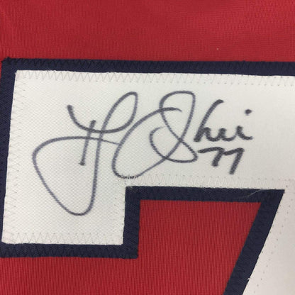 Framed Autographed/Signed TJ T.J. Oshie 35x39 Washington Red Hockey Jersey Beckett BAS COA