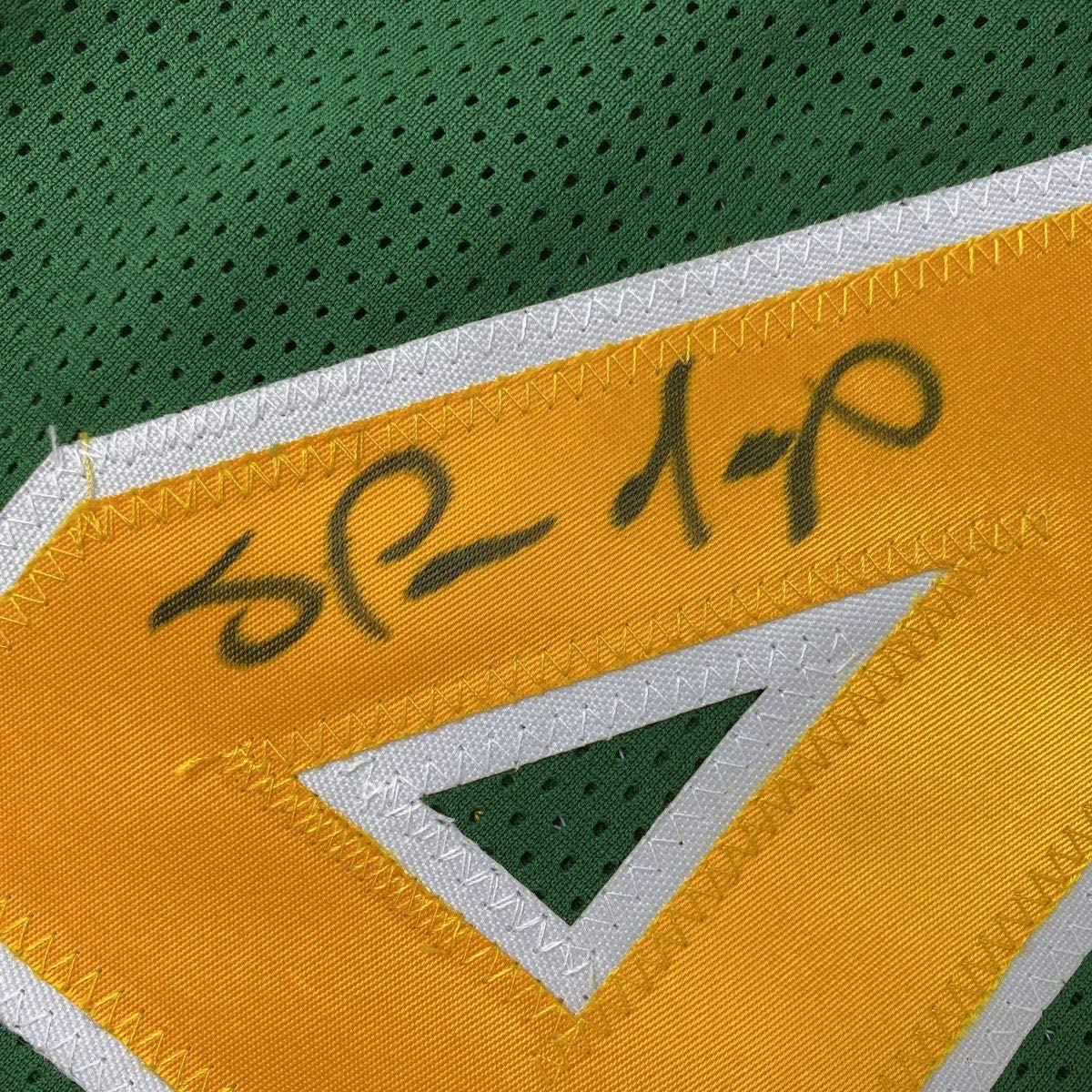 Autographed/Signed Shawn Kemp Seattle Green Basketball Jersey JSA COA