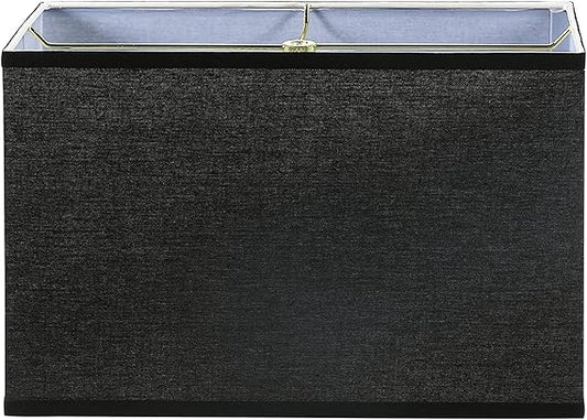 Aspen Creative 36008 Transitional Rectangular Hardback Shape Spider Construction Lamp Shade in Black, 8" + 16" wide, (8" + 16") x (8" + 16") x 10"